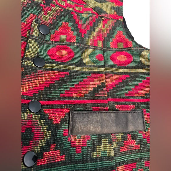 NEW Deadstock Katch Me Kids Vintage 90s Western Southwestern Native Aztec Vest - Picture 2 of 5